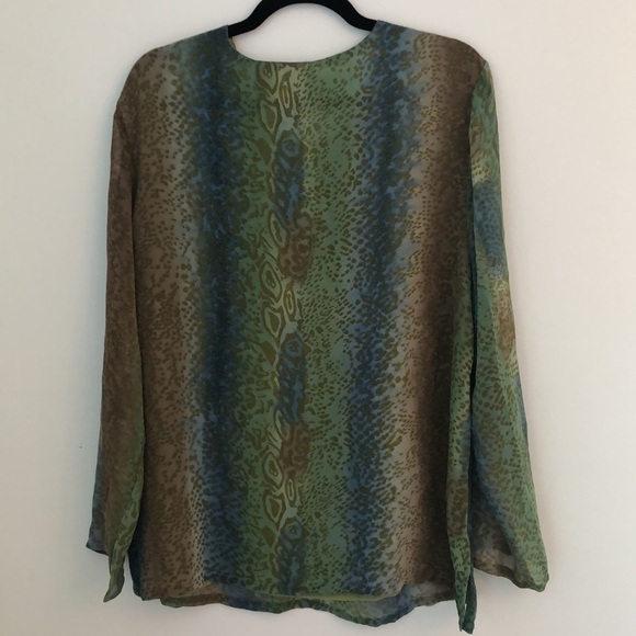 Alex Kim Beaded Embroidered Flow Sheer Top size PM - Picture 5 of 7